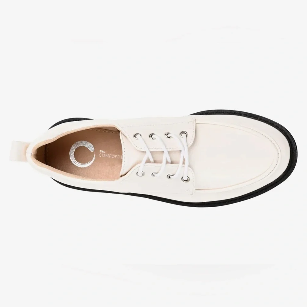 Journee Collection Women Zina Oxford Lace-Up Lug Sole Loafer Shoes Size 6 WD NIB - Picture 4 of 14